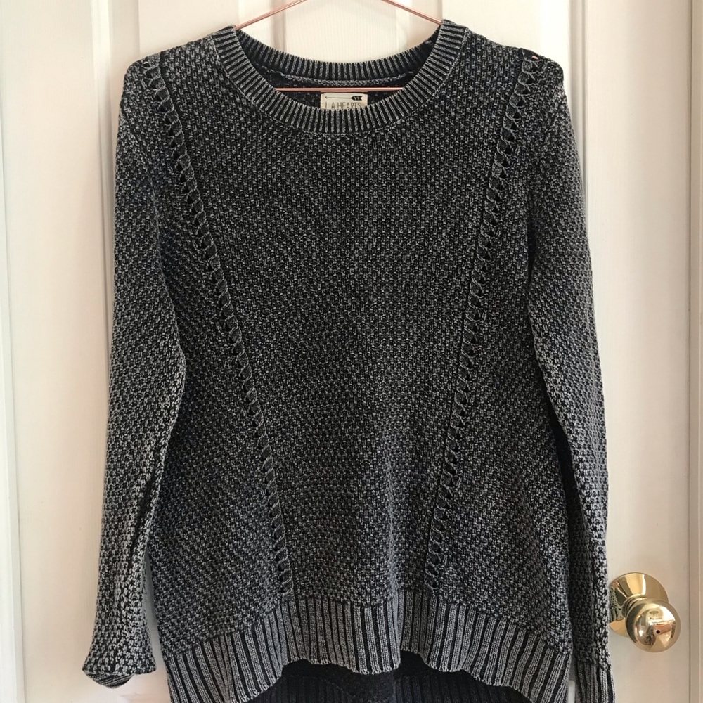 Charcoal Waffle Knit Sweater